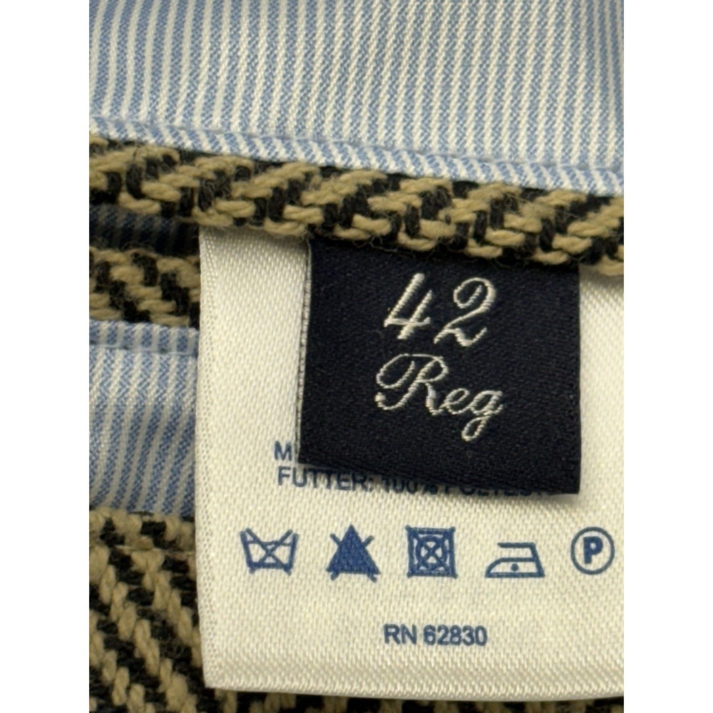Lands End Beige/Black Herringbone Cotton Tweed Hunting Jacket Sport Coat 42R EUC - Picture 12 of 16